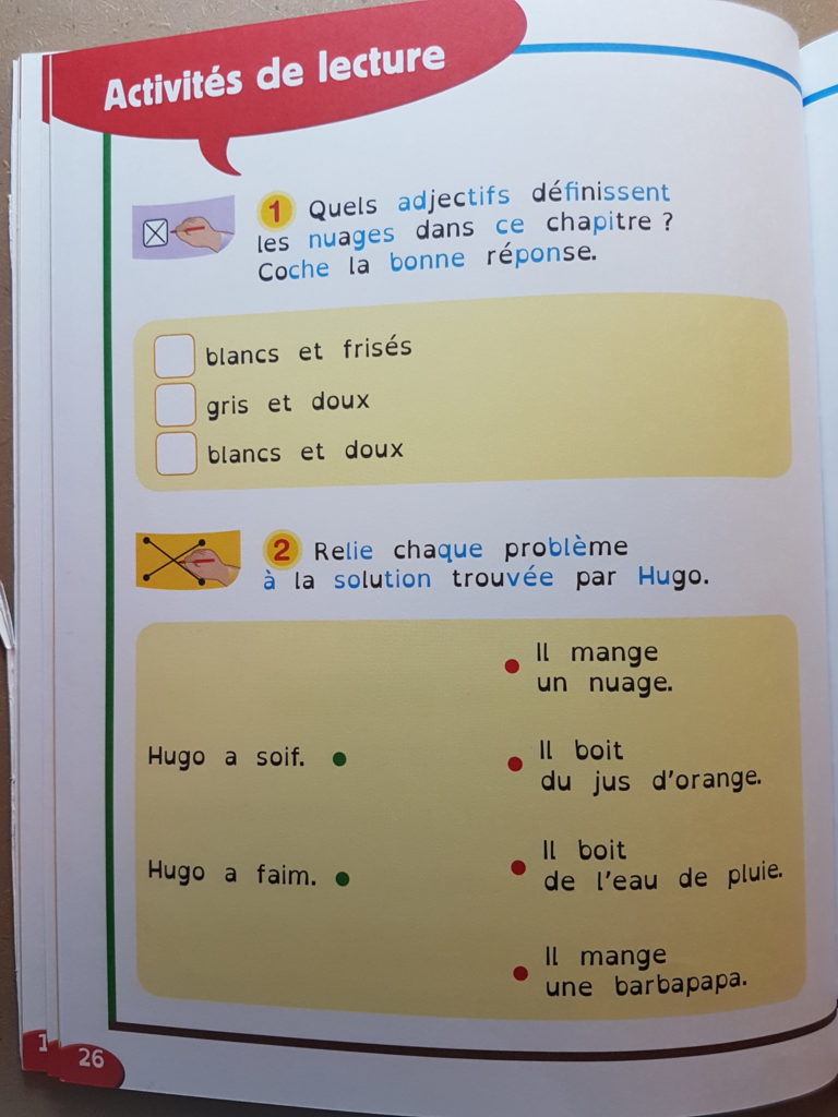 Les activités de lecture